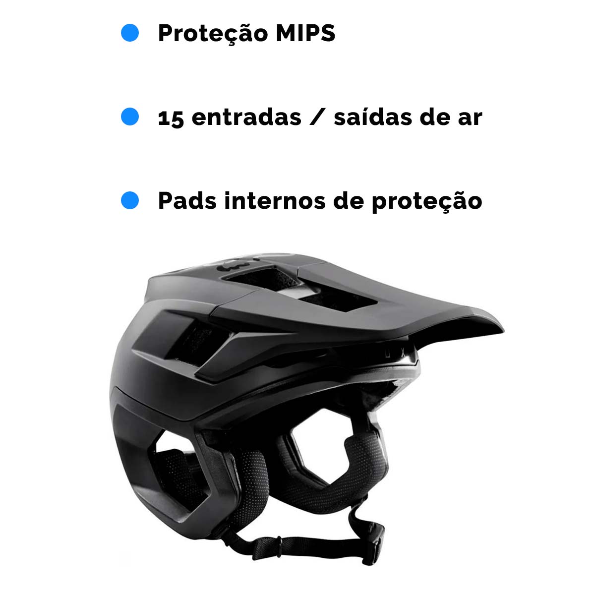 Capacete Fox Dropframe Pro Mips Preto Fosco Bike 21