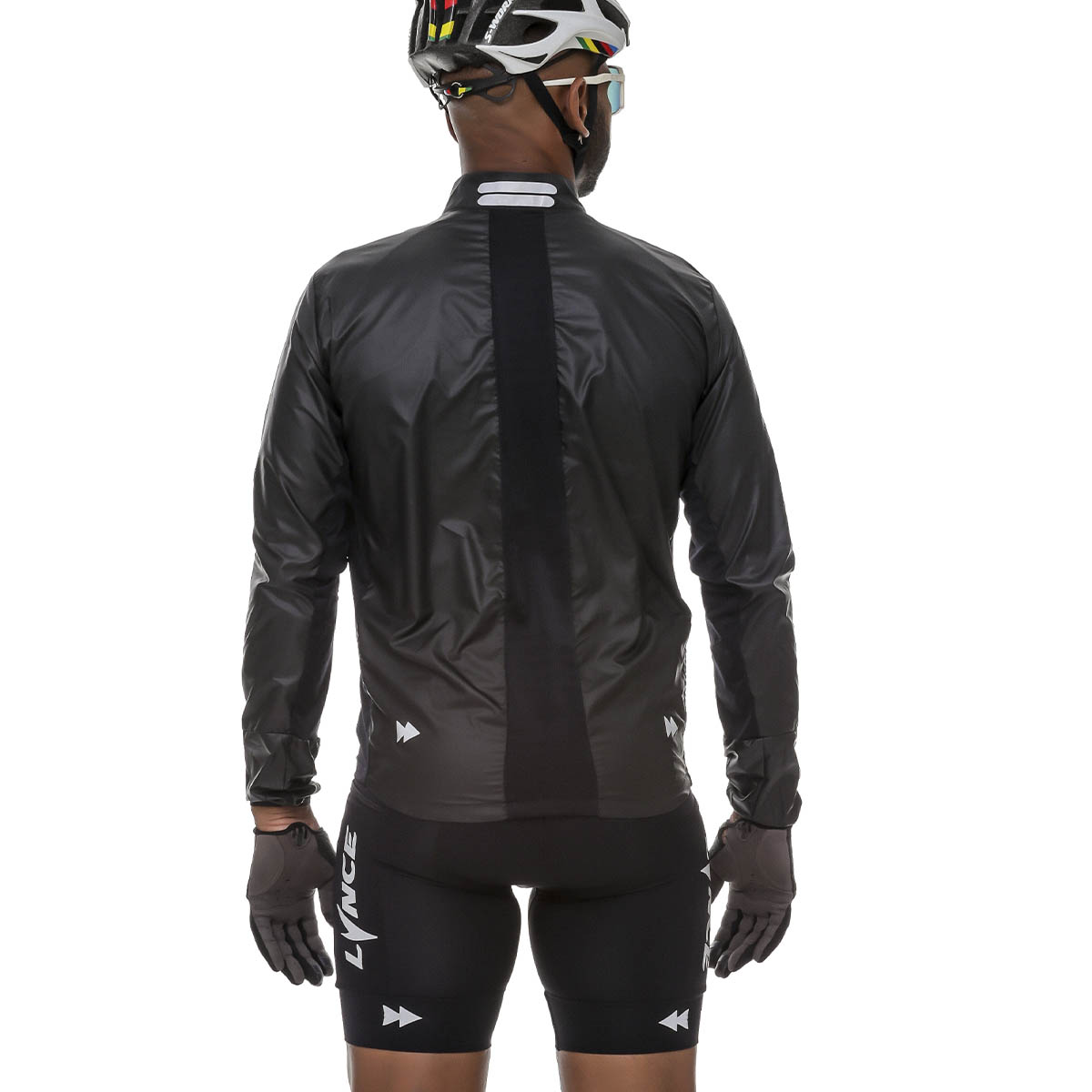 Jaqueta Corta Vento Lynce Masculina Black Titanium com Ziper Refletivo Preto Ciclismo