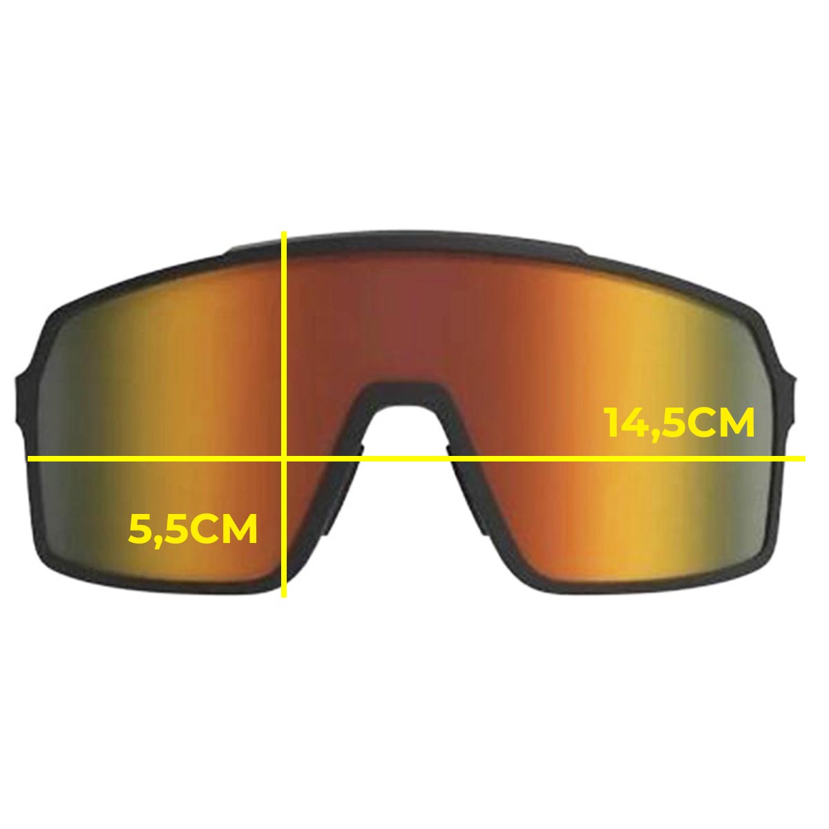 Oculos para Ciclismo HB Grinder Preto Fosco Lente Laranja Chrome Espelhada