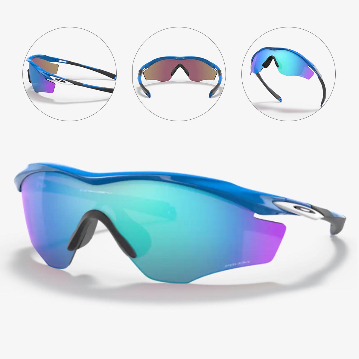 Oculos Para Ciclismo Oakley M2 Frame XL Azul Com Lente Prizm Sapphire Espelhada Azul