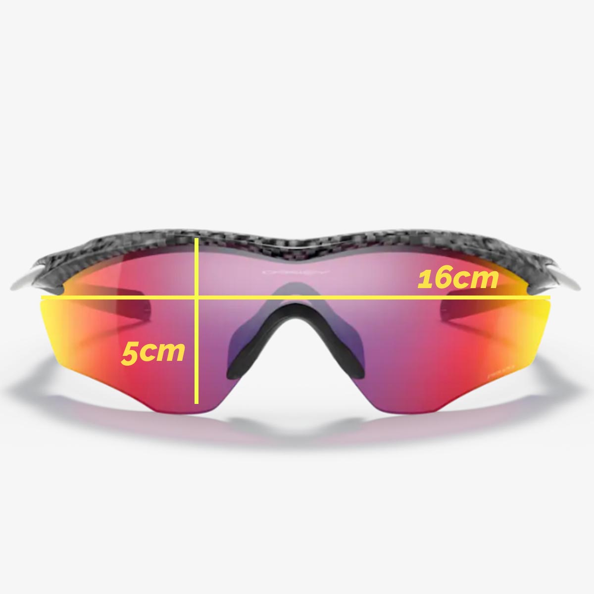Oculos Para Ciclismo Oakley M2 Frame XL Cinza Carbono Com Lente Prizm Road Espelhada Vermelha