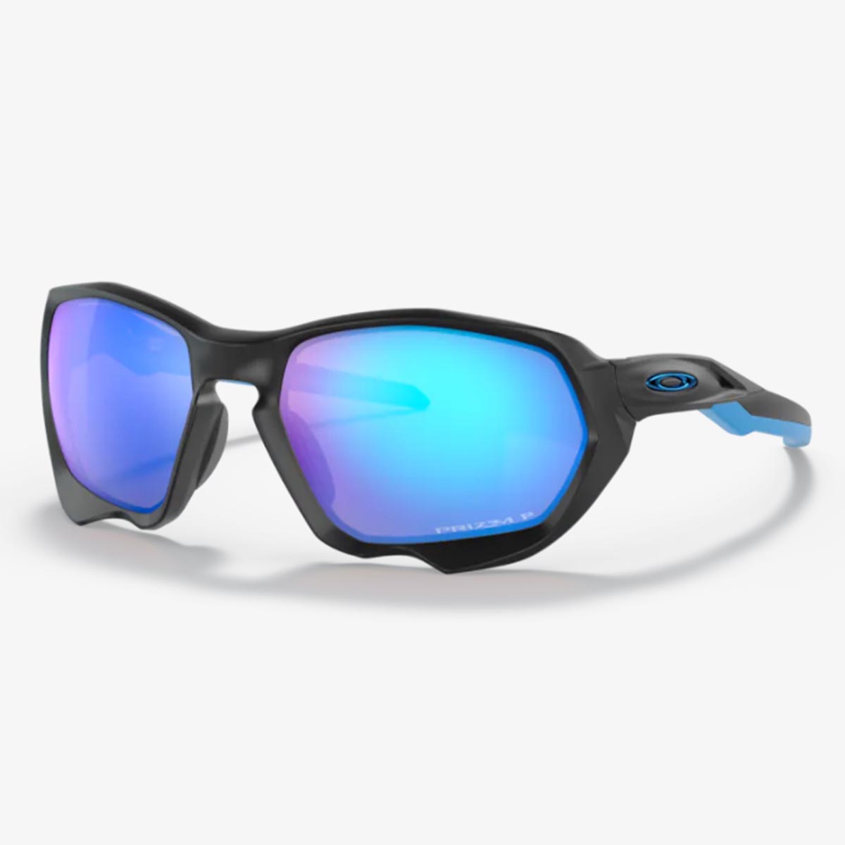 Oculos Para Ciclismo Oakley Plazma Preto Com Lente Prizm Sapphire Espelhada Azul
