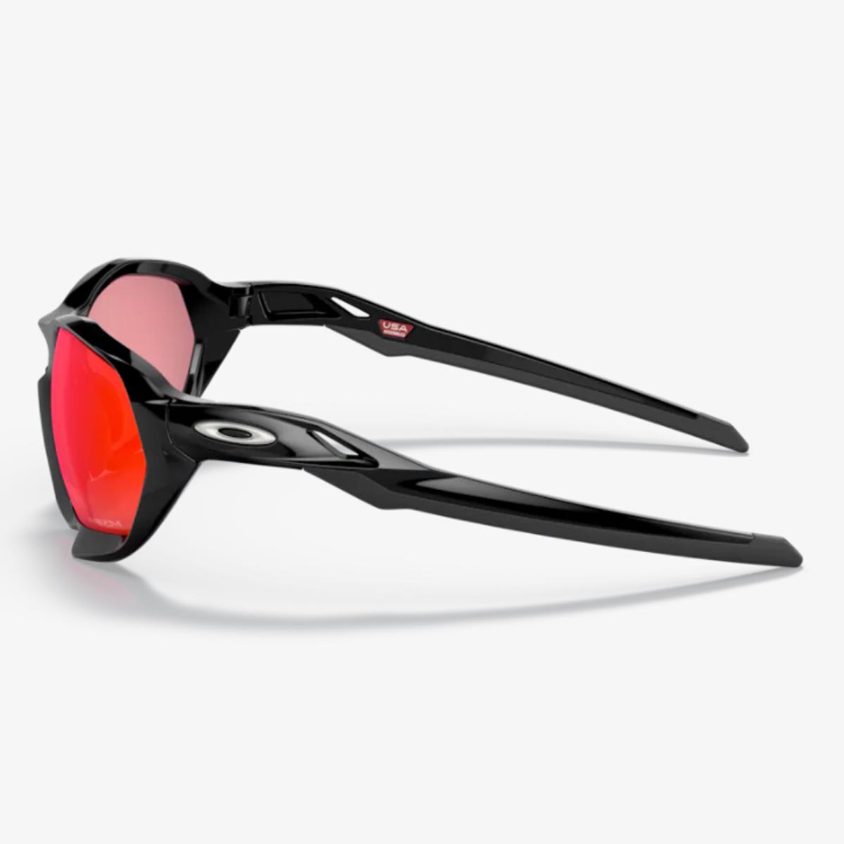 Oculos Para Ciclismo Oakley Plazma Preto Com Lente Prizm Trail Torch Espelhada Vermelha