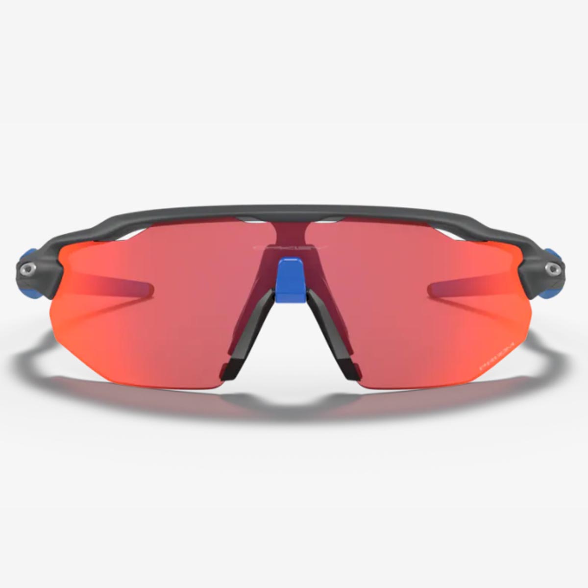Oculos Para Ciclismo Oakley Radar Ev Advancer Cinza Carbon Fosco e Azul com Lente Prizm Trail Torch Espelhada Vermelha