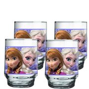 Copo de Água Vidro Anna e Elsa Frozen Disney 260ml QE Ruvolo 4Pcs