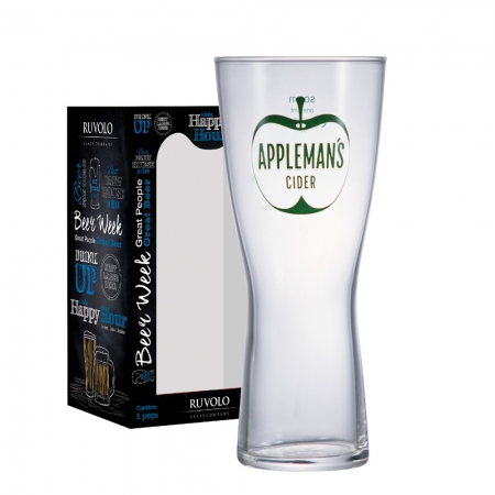 Copo de Cerveja de Vidro Colecionável Applemans Cider 600ml
