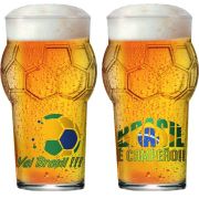Copo de Cerveja de Vidro Pint Bola Copa do Mundo Futebol Vai Brasil 580ml  - 2 Pcs