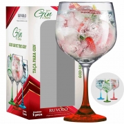 Taça de Gin Degrade de Vidro Vermelho 650ml