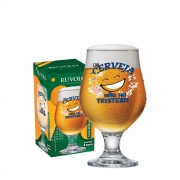 Taça de Vidro de Cerveja Beer Master Com Cerveja 380ml