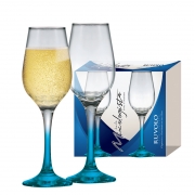 Taças Akron Champagne Haste Azul 2 peças 235ml