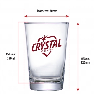 Copo de Vidro Caldereta Crystal Beer Para Cerveja 300ml - Ruvolo - Foto 2