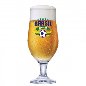 Taça de Vidro Royal Beer Logo Brasil Campeão Para Cerveja 330ml  - Ruvolo