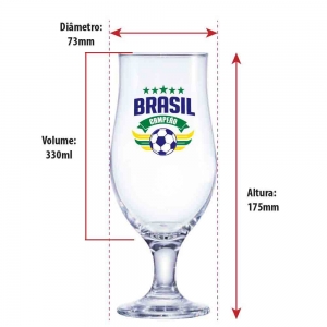 Taça de Vidro Royal Beer Logo Brasil Campeão Para Cerveja 330ml  - Ruvolo - Foto 2