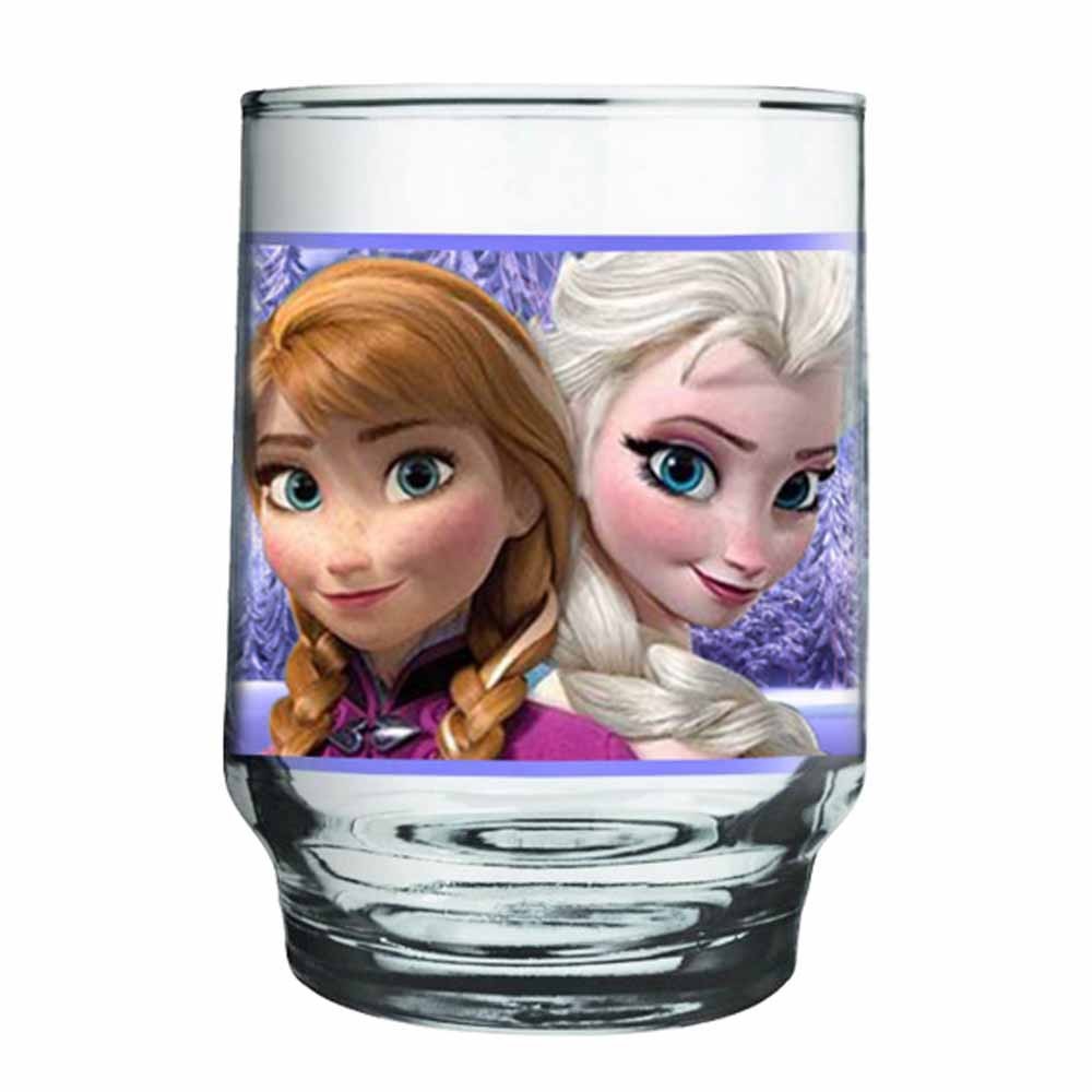 Copo de Água Vidro Anna e Elsa Frozen Disney 260ml QE Ruvolo 4Pcs