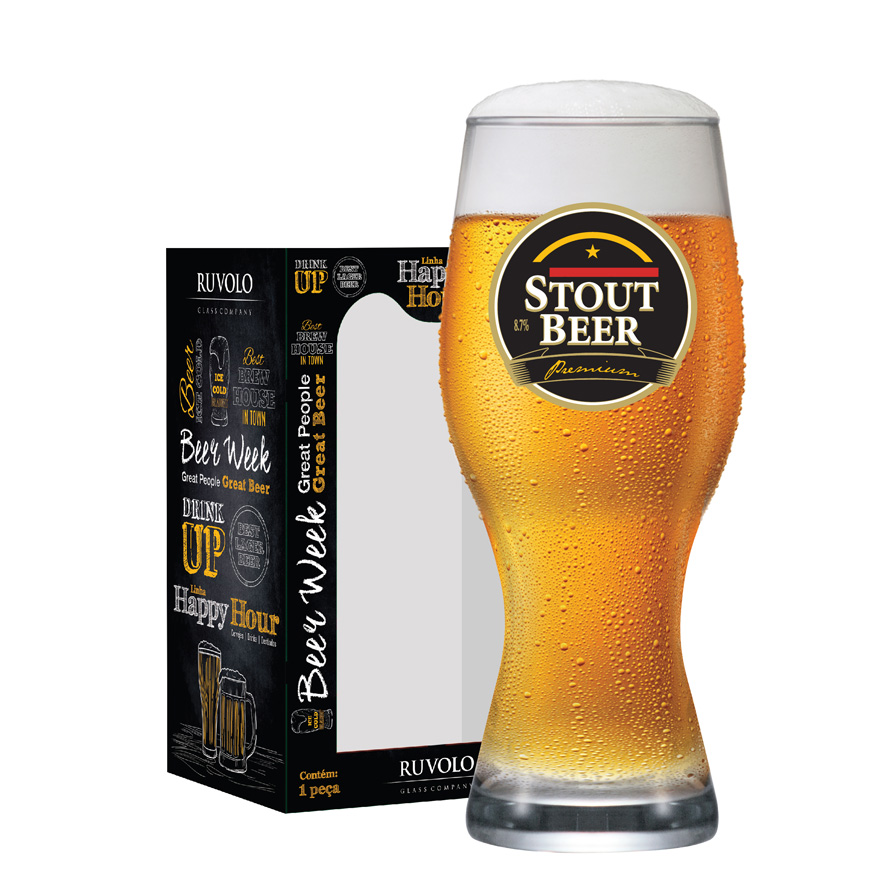 Copo de Cerveja Atlanta Frases Stout Beer 450ml
