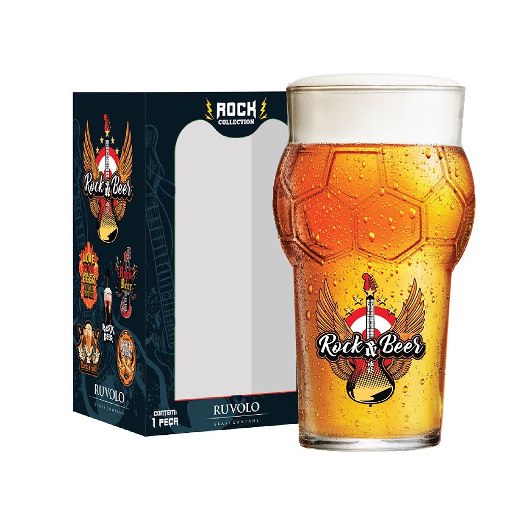 Copo de Cerveja Frases Rock Beer Futebol 580ml