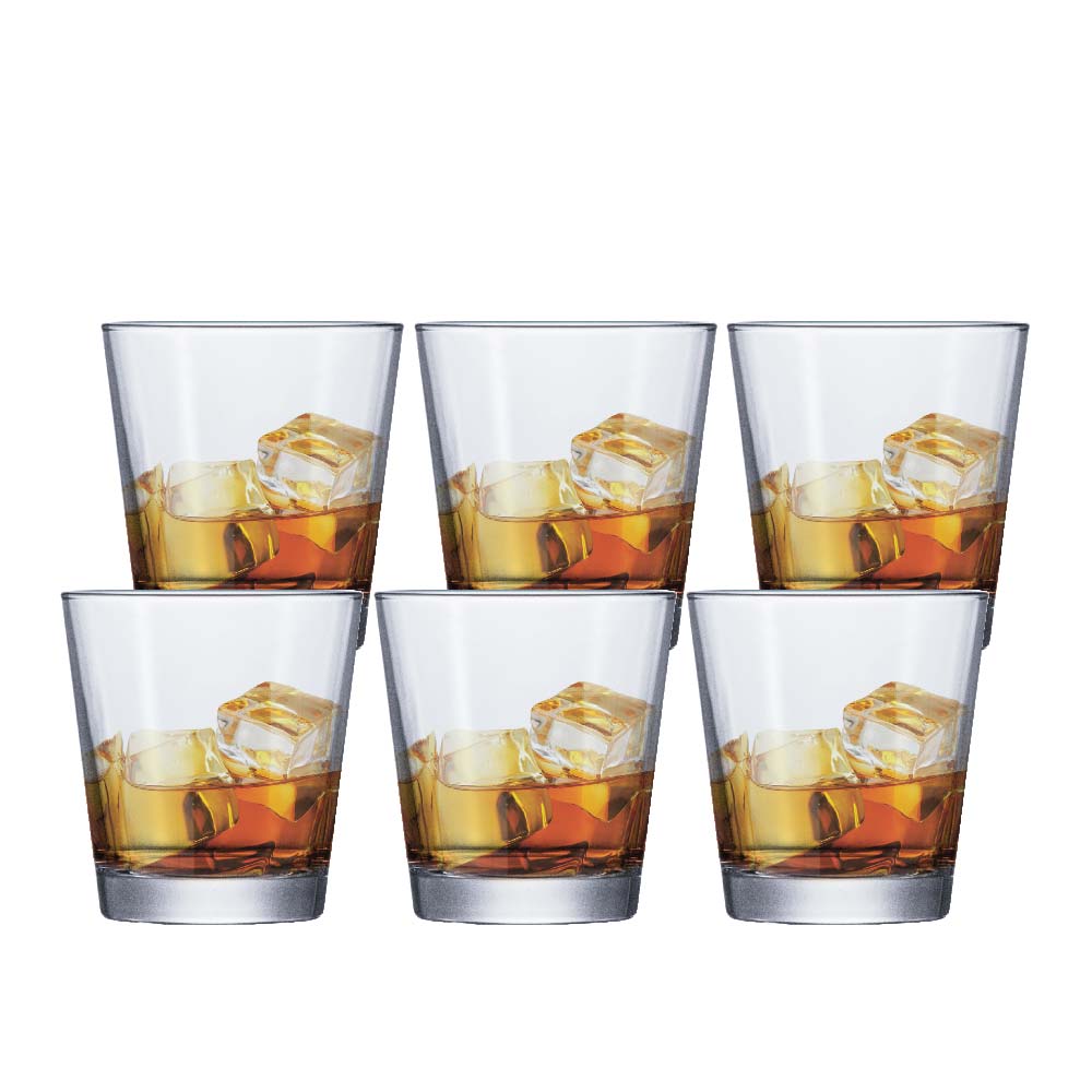 Copo Double Old Fashioned Para Whisky 375ml de vidro 6 peças