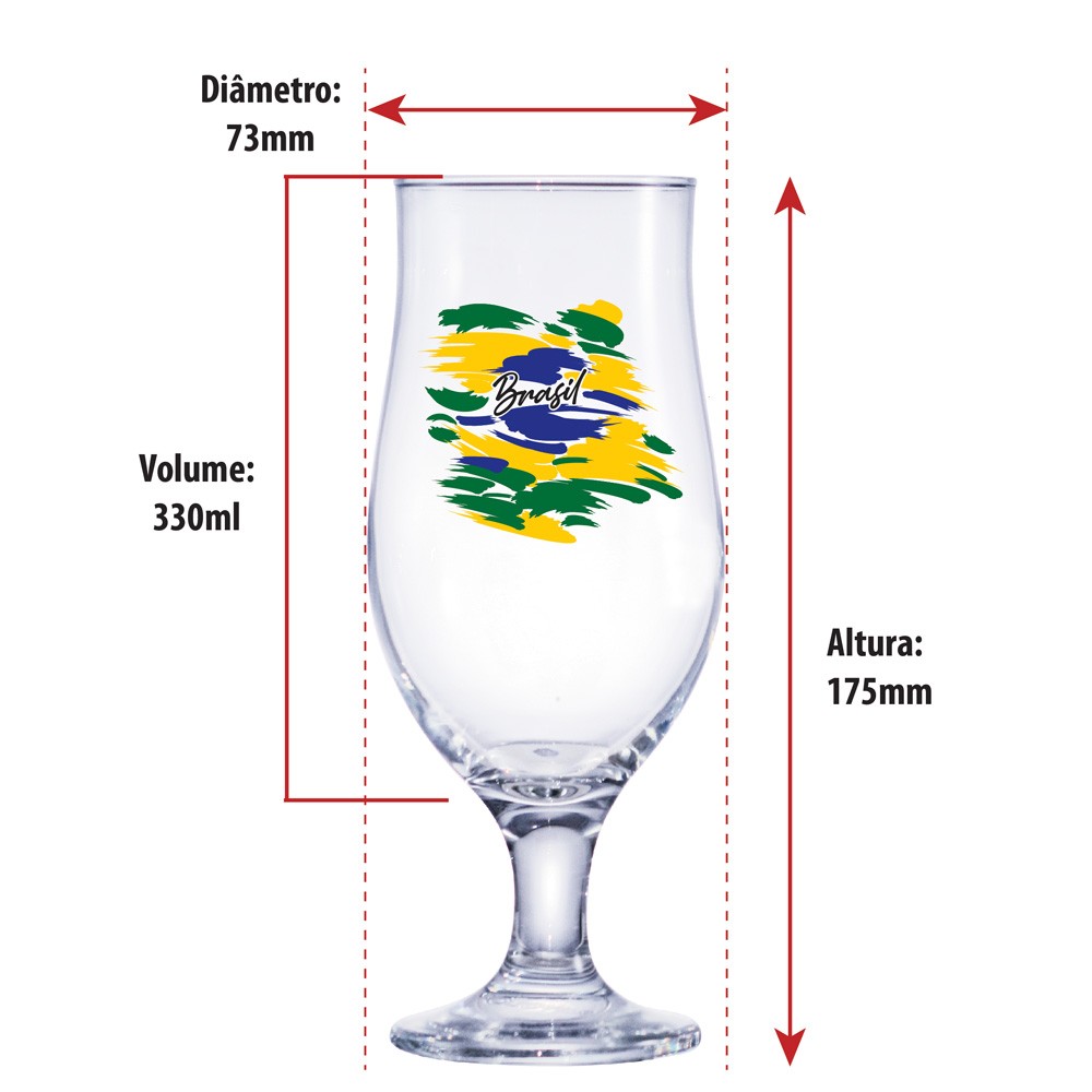 Jogo de Taça de Vidro Royal Beer Logos Sortidas Do Brasil 330ml 2 Pçs - Ruvolo - Foto 10