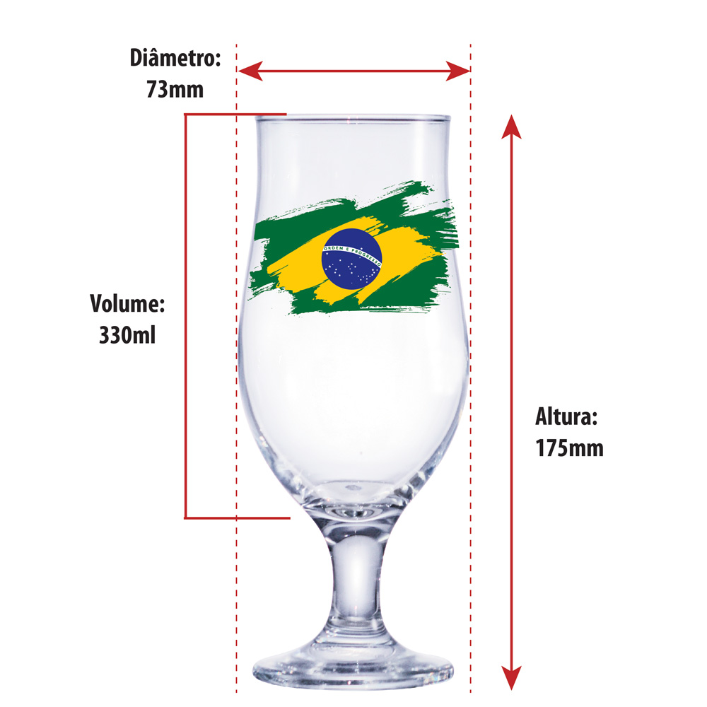 Jogo de Taça de Vidro Royal Beer Logos Sortidas Do Brasil 330ml 2 Pçs - Ruvolo - Foto 11