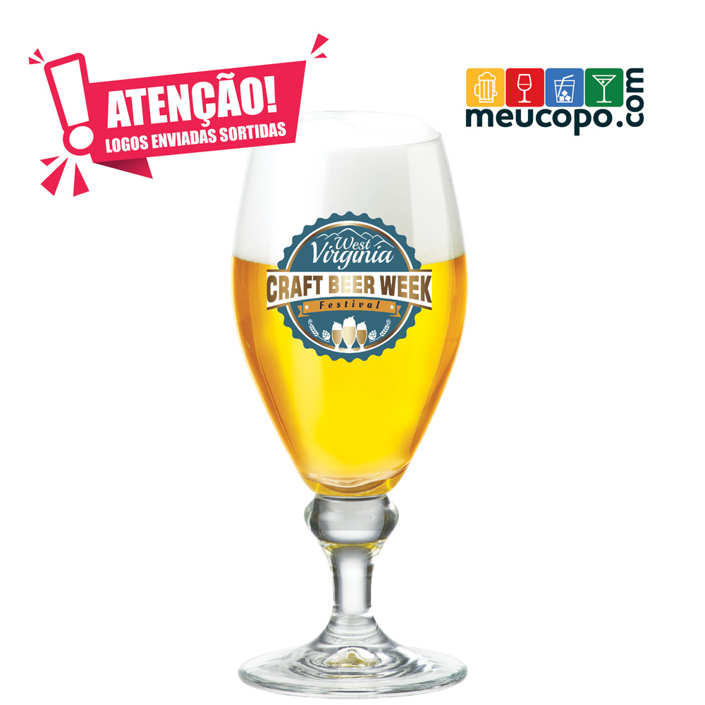 Taça de Cerveja de Cristal Continental M Frases 2pçs 385ml