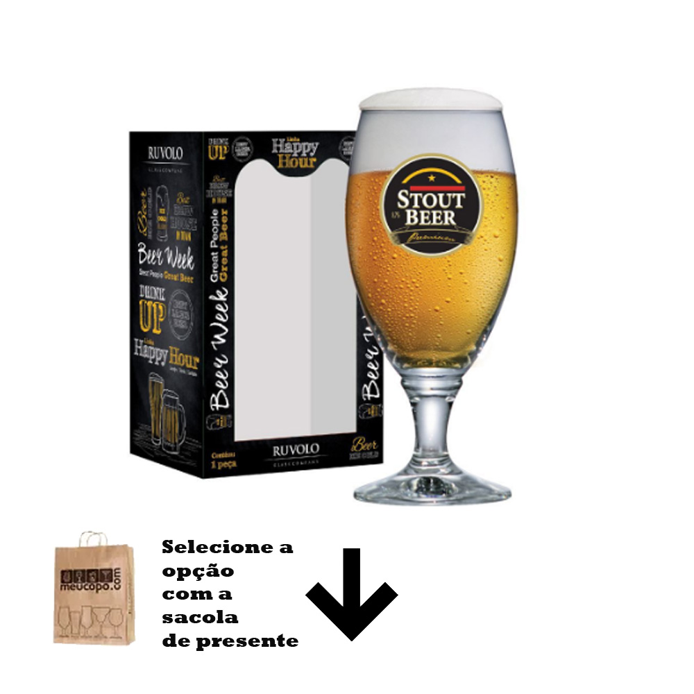 Taça de Cerveja Rótulo Frases Stout Beer Sevilla G 530ml