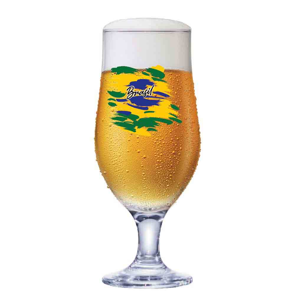 Taça de Vidro Royal Beer Logo Do Brasil Para Cerveja 330ml - Ruvolo - Foto 0