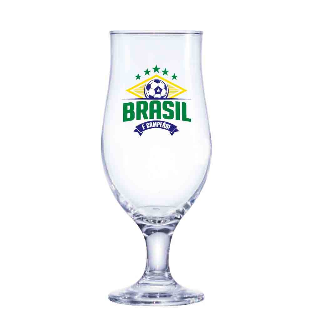Taça de Cerveja Royal Beer 330ml - Logo Brasil É Campeão