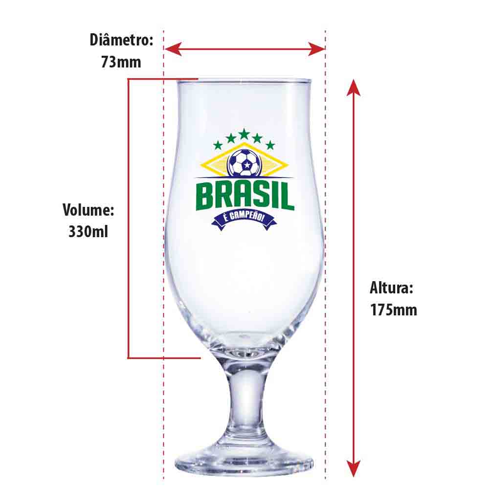 Taça de Cerveja Royal Beer Copa do Mundo Brasil É Campeão 330ml