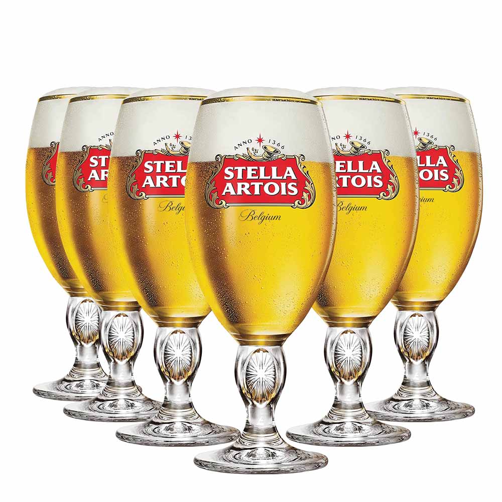 Jogo de Taças de Cristal Stella Artois Belgium Para Cerveja 315ml 6 Pçs - Ruvolo - Foto 0