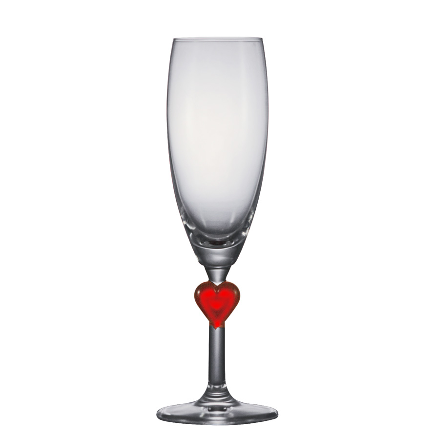 Taça de Champanhe Cristal Herzflutes Red 215ml 2pcs