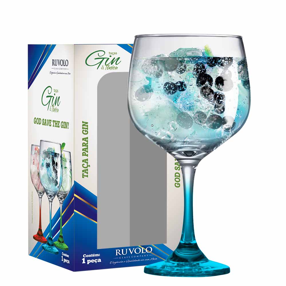 Taça de Gin de Vidro Degradê Colorida 650ml 1 Pc
