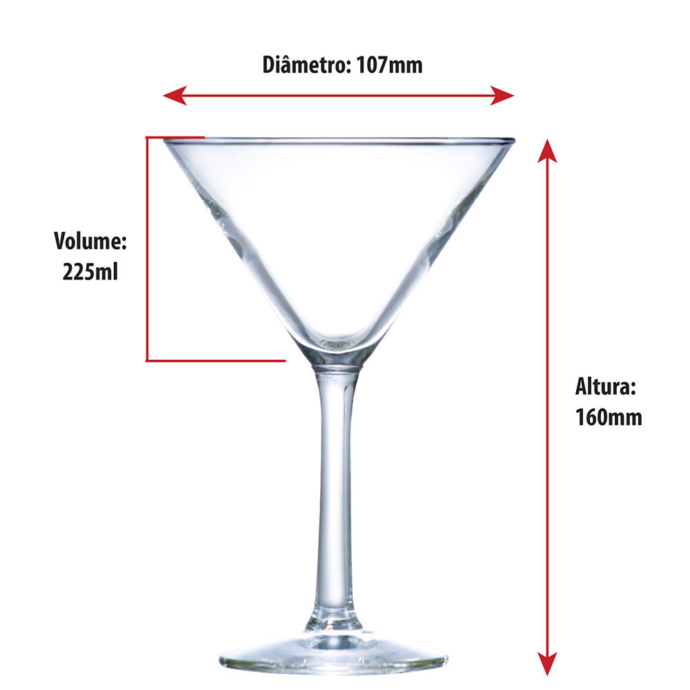 Taça de Vidro Martini com Filete de Ouro Para Drink 225ml  - Ruvolo - Foto 2