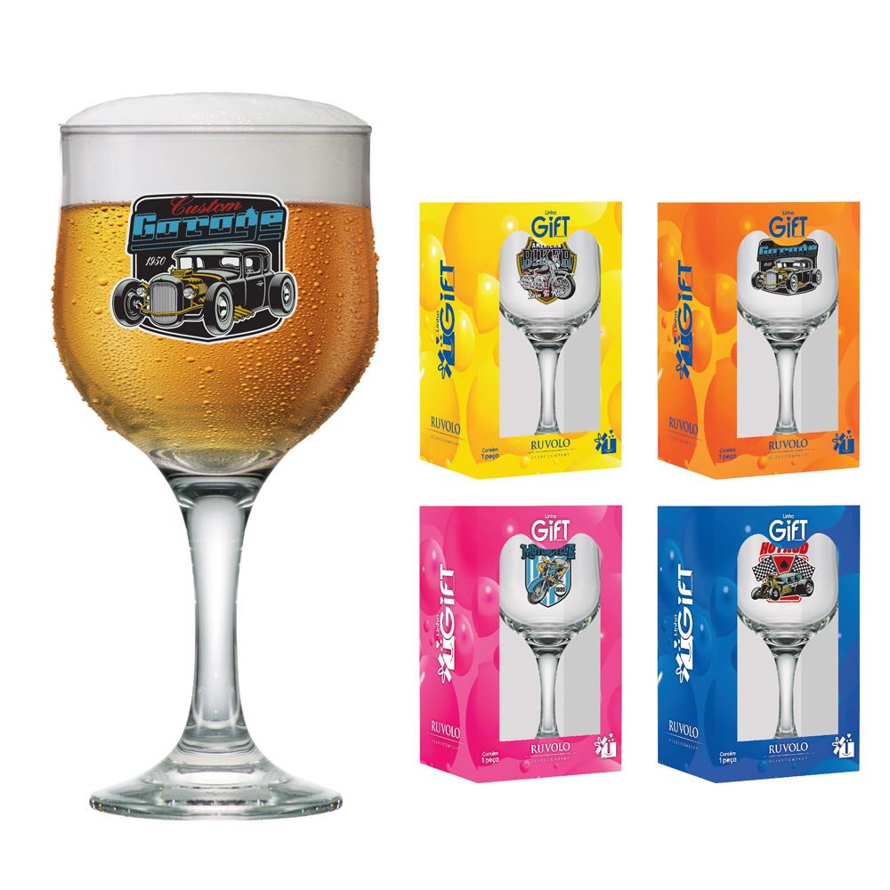 Taças de Cerveja  Motors Coleção 4 Pcs Barcelona 300ml