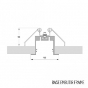 Base Para Perfil Misterled SLED9023 S33 Modelo Para Embutir Frame IP20 49x32mm