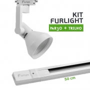 Kit Furlight Trilho 50cm com 1 Spot PAR30 Branco