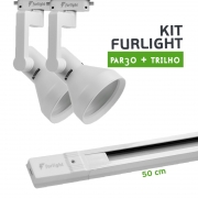 Kit Furlight Trilho 50cm com 2 Spots PAR30 Branco
