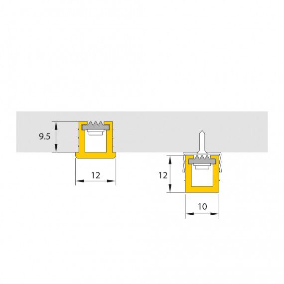 Perfil Embutir Linear LED MisterLED SLED9081 M10A Mobiliário 7,2W 12V 12x9,5mm