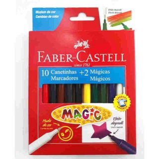 Canetinha Hidrografica 10 Cores + 2 Magic Faber Castell