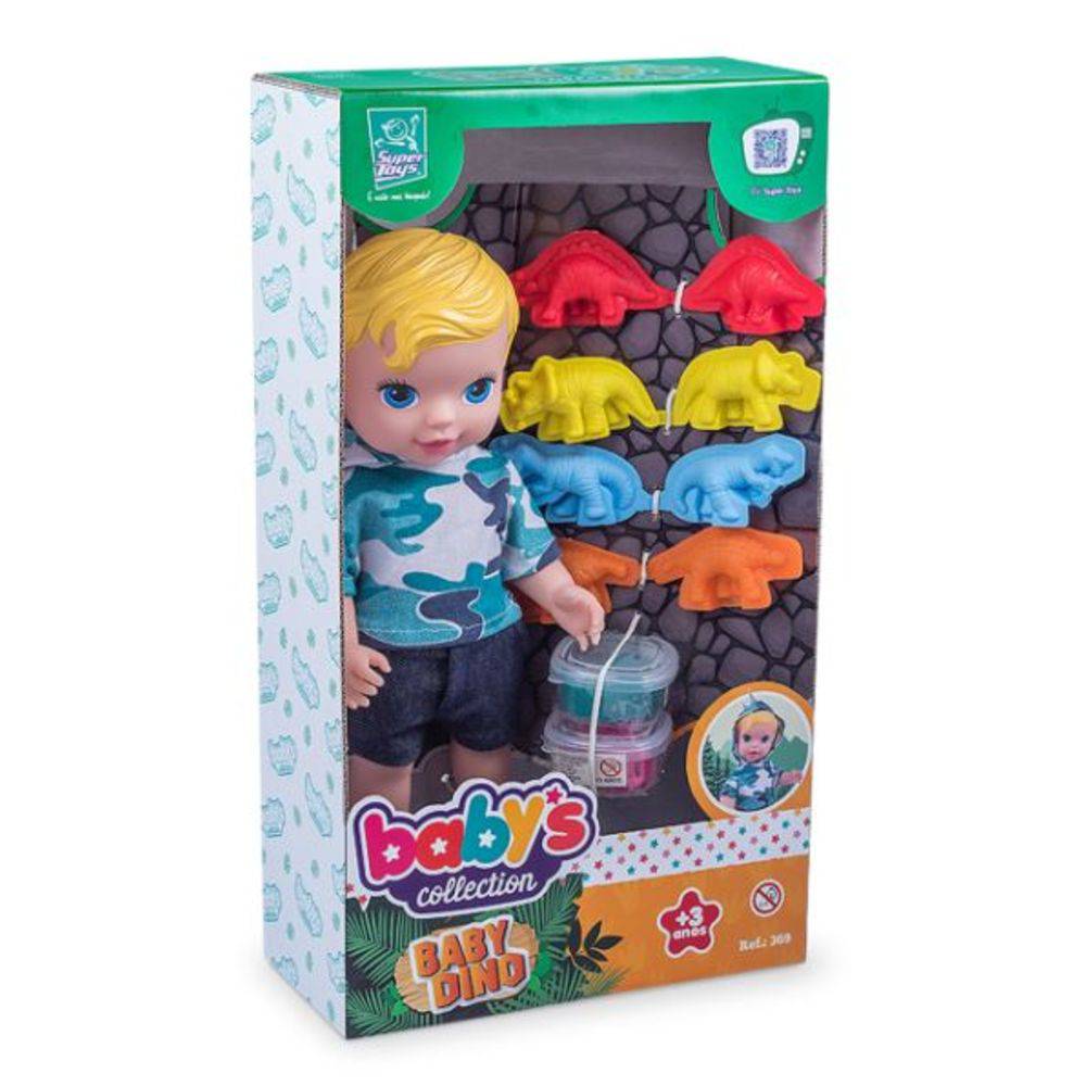 Boneca Babys Collection Dino Baby Super Toys
