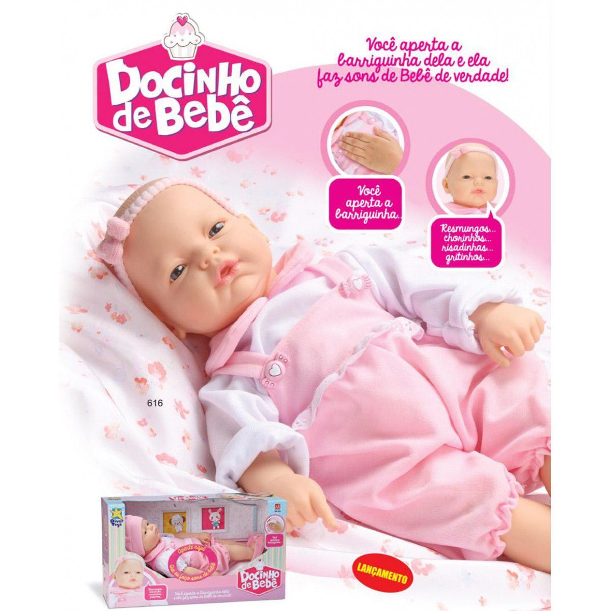 Boneca Docinho De Bebe Diver Toys