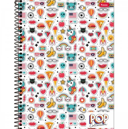 Caderno C/D 15 Materias Pop Collect Foroni