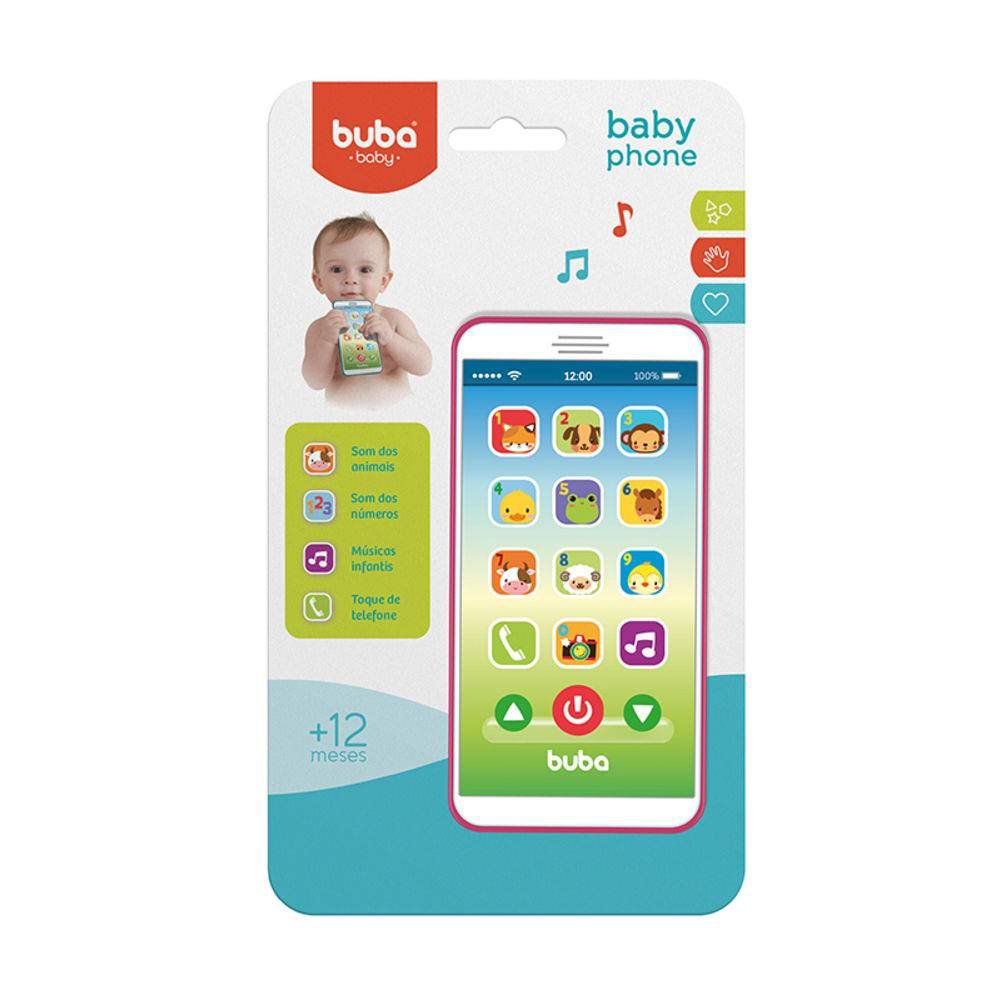 Celular Infantil Baby Phone Rosa Buba Toys