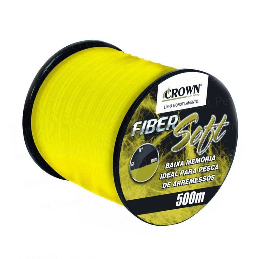 Linha Monofilamento Fiber Soft Yellow 500m 0,37mm Crown
