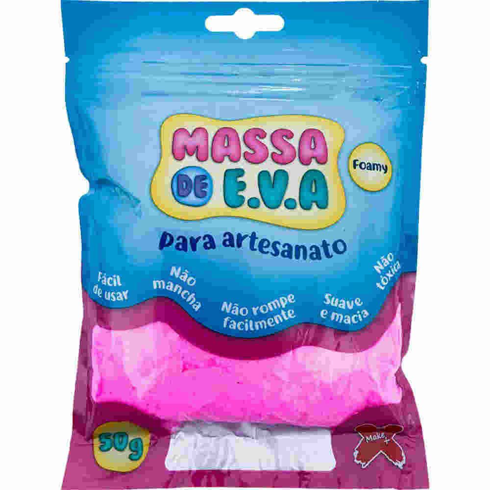 Massa De Eva Para Artesanato Slime 50g Rosa Make+
