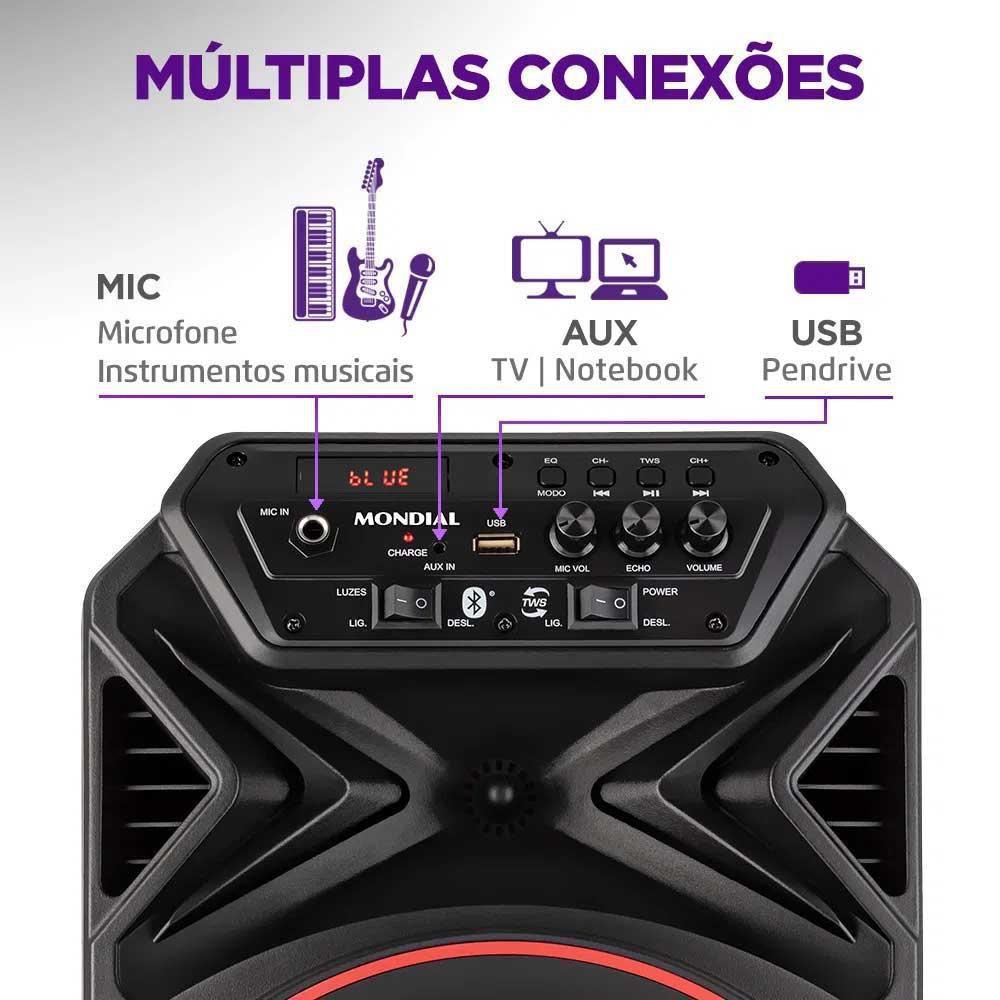 Caixa Amplificada Mondial Connect Partyplus CM-250 Bivolt