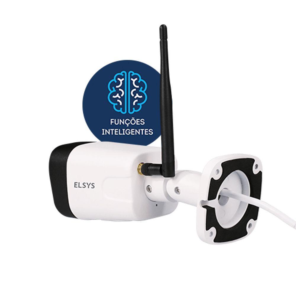 Câmera de Segurança Wi-Fi Externa com Inteligência de Vídeo HD Branca ESC-WB3F Elsys