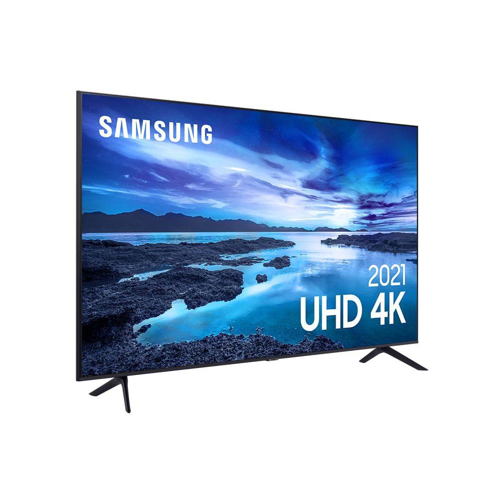 Smart 55" TV UHD 4K Samsung 55AU7700, Processador Crystal 4K, Tela sem limites, Visual Livre de Cabos, Alexa built in, Controle Único