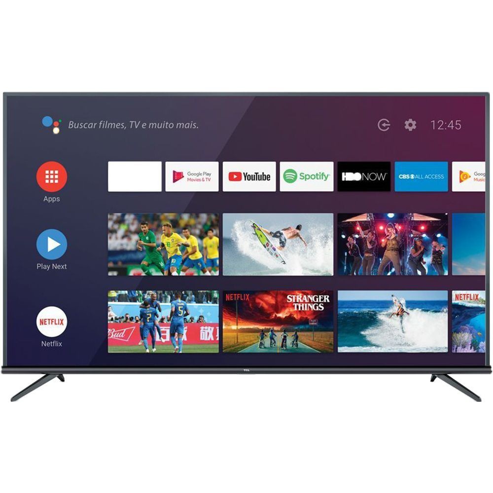 Smart TV 4K LED 50? TCL 50P8M Android TV Wi-Fi Bluetooth HDR Inteligência Artificial 3 HDMI 2 USB