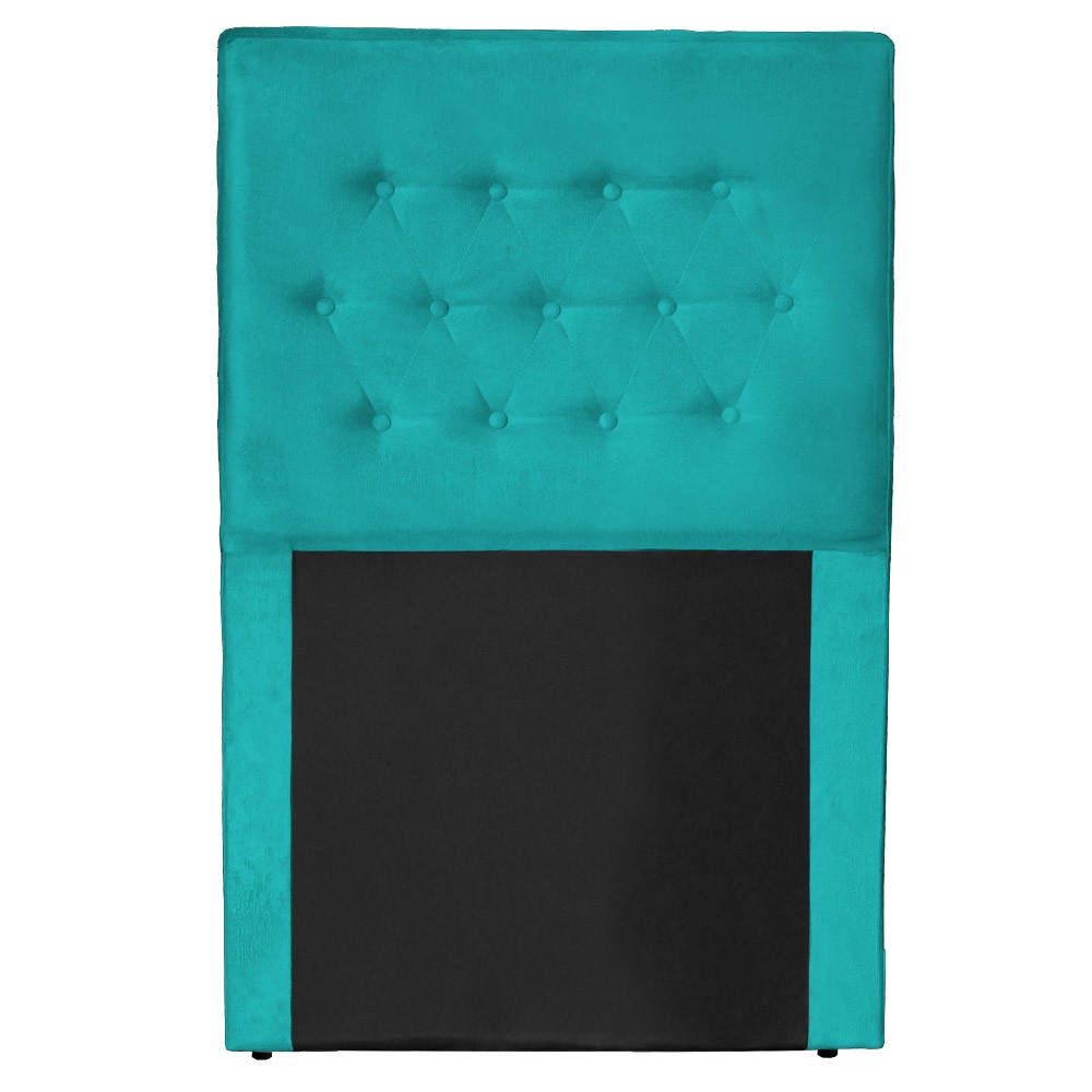 Cabeceira Egeo para Cama Box Solteiro 0,90 cm Estofada Suede Azul Tiffany
