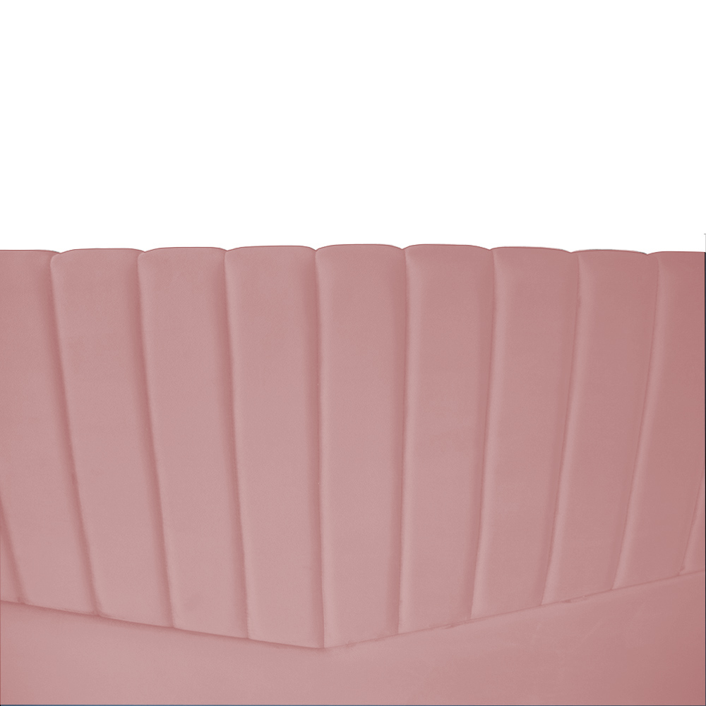 Cabeceira Zara para Cama Box Casal 1,40 cm Estofada em Suede Rose